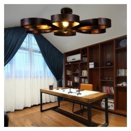Lampada a sospensione moderna vintage a forma di fiore in ferro