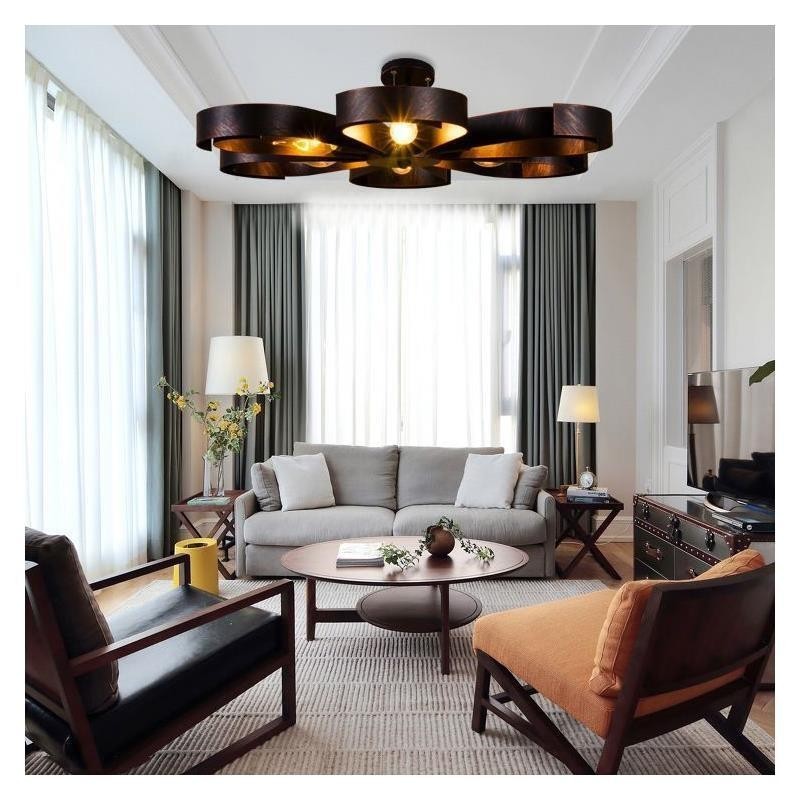 Lampada a sospensione moderna vintage a forma di fiore in ferro