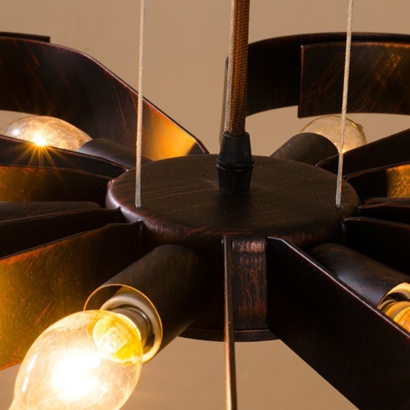 Lampada a sospensione moderna vintage a forma di fiore in ferro