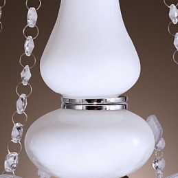 Lampadario classico in cristallo bianco a 5 luci