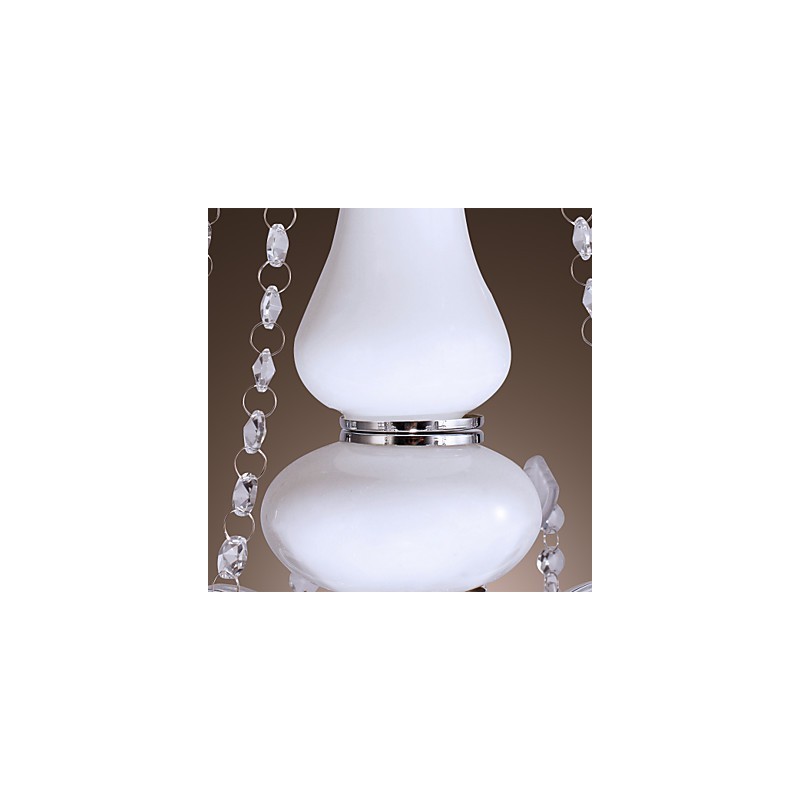Lampadario classico in cristallo bianco a 5 luci