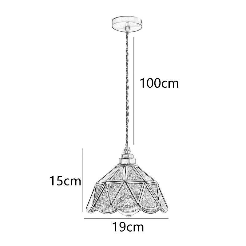 Lampada a sospensione in vetro stile giapponese retrò