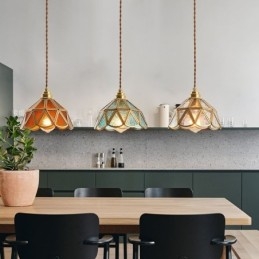 Lampada a sospensione in vetro stile giapponese retrò