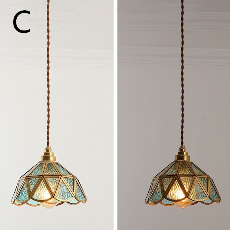 Lampada a sospensione in vetro stile giapponese retrò