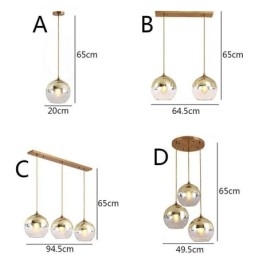 Lampada a sospensione in ferro e vetro con globo decorativo