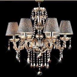Lampadario moderno contemporaneo in vetro elettroplaccato con cristalli