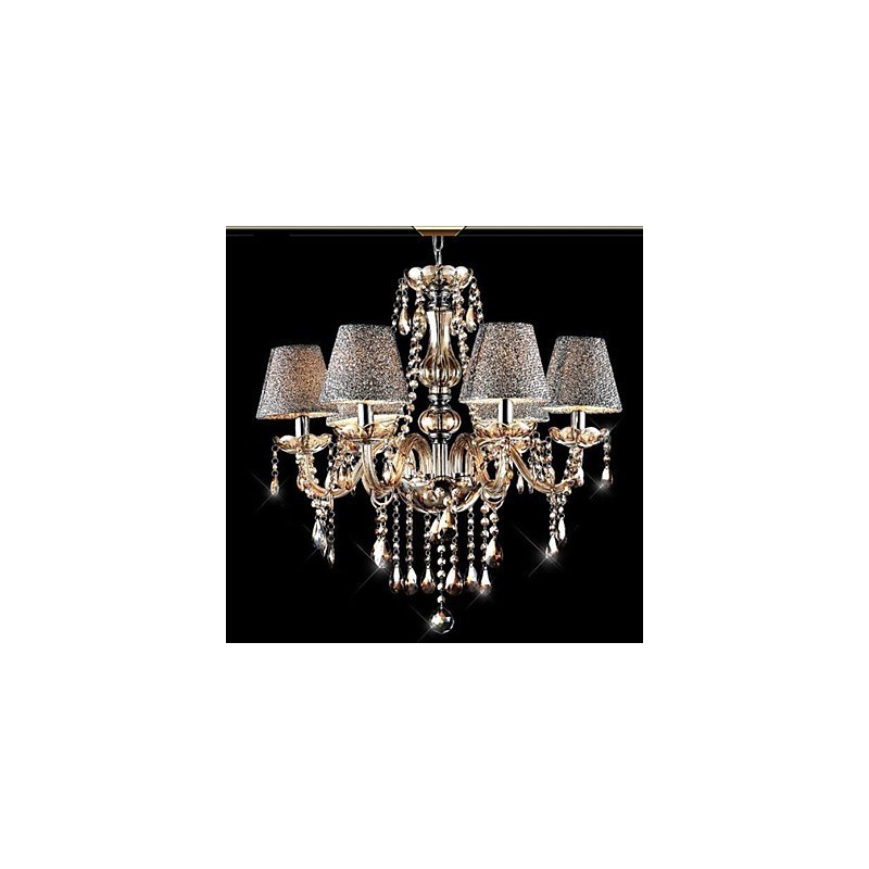 Lampadario moderno contemporaneo in vetro elettroplaccato con cristalli