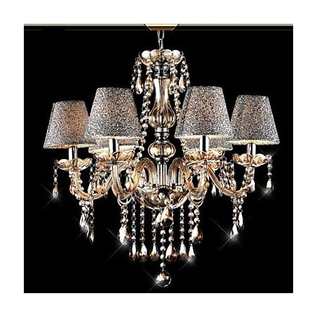 Lampadario moderno contemporaneo in vetro elettroplaccato con cristalli