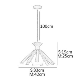 Lampada a sospensione in legno stile moderno semplice, E26/E27, cavo regolabile 100 cm