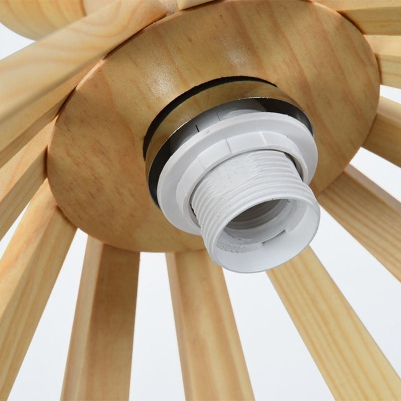 Lampada a sospensione in legno stile moderno semplice, E26/E27, cavo regolabile 100 cm
