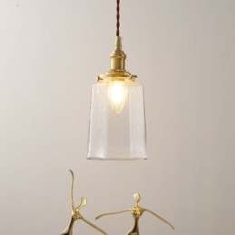 Lampada a sospensione moderna in vetro e ottone 13x23 cm E26/E27