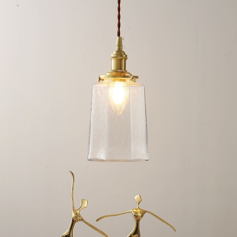 Lampada a sospensione moderna in vetro e ottone 13x23 cm E26/E27