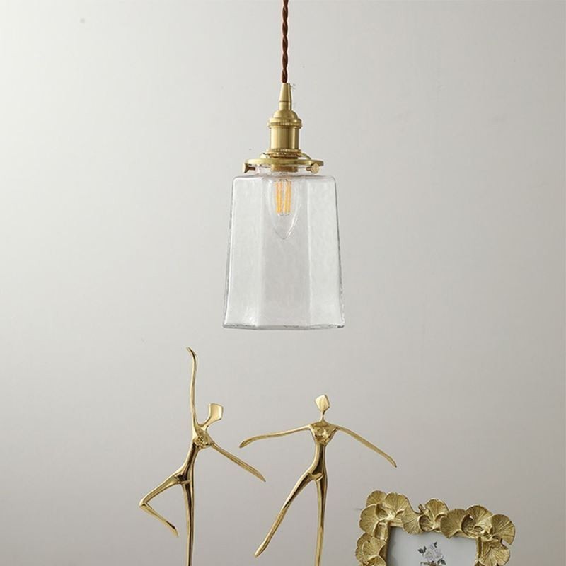 Lampada a sospensione moderna in vetro e ottone 13x23 cm E26/E27