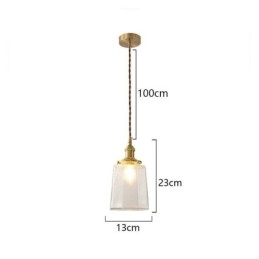 Lampada a sospensione moderna in vetro e ottone 13x23 cm E26/E27