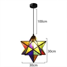 Lampada a sospensione in vetro colorato a forma di stella