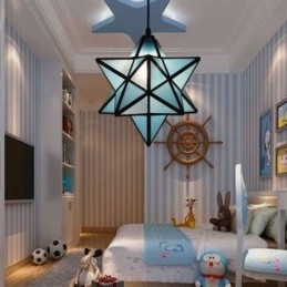 Lampada a sospensione in vetro colorato a forma di stella