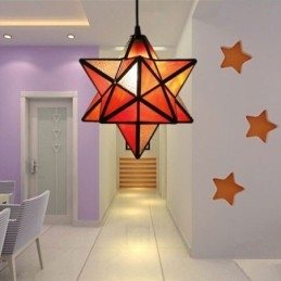 Lampada a sospensione in vetro colorato a forma di stella