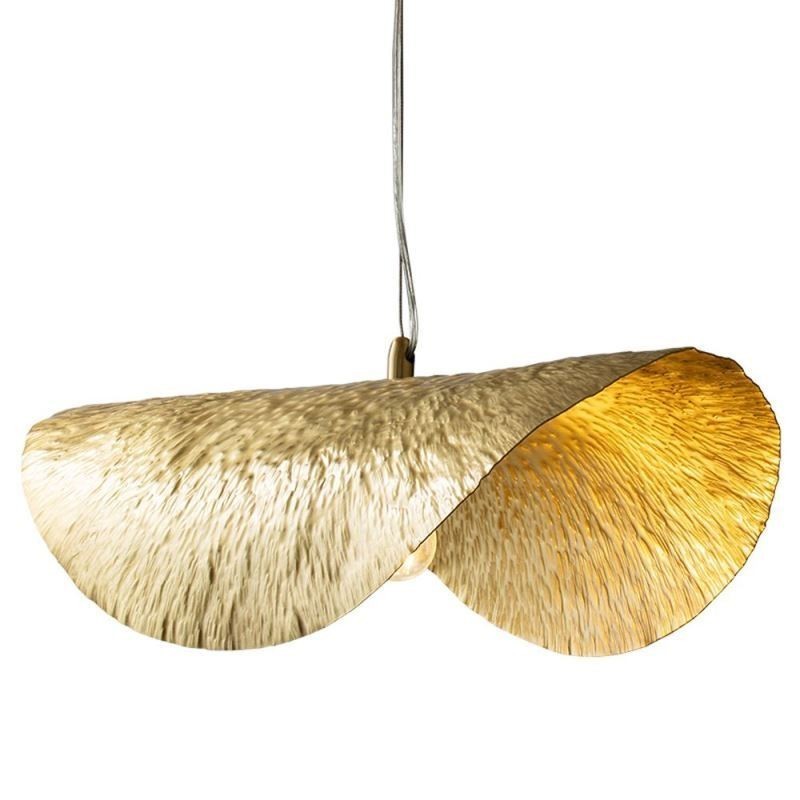 Lampada a sospensione in ottone a foglia di loto, moderna minimalista, E12/E14