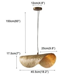 Lampada a sospensione in ottone a foglia di loto, moderna minimalista, E12/E14
