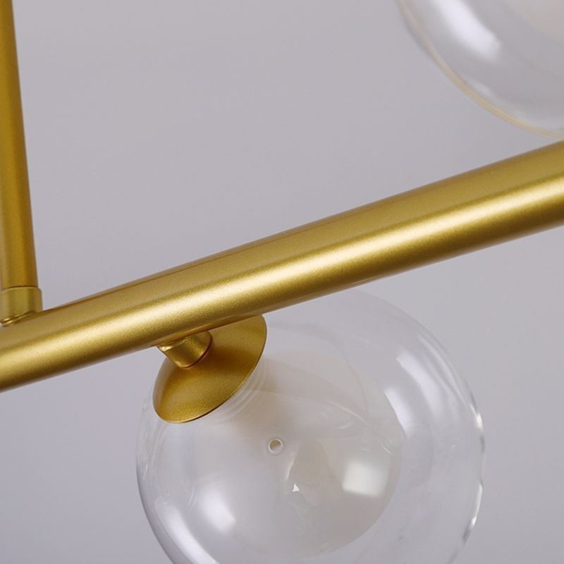 Lampadario a sospensione LED globo orizzontale in vetro, 6/8 luci, asta regolabile
