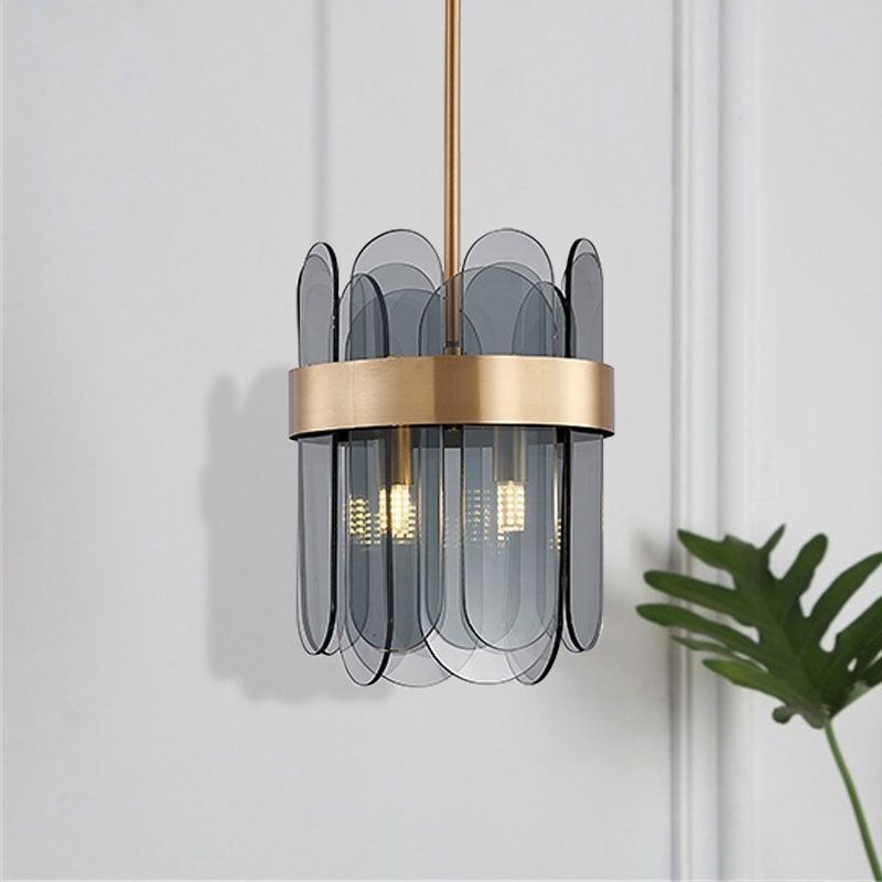 Lampada a sospensione moderna in vetro 4 luci 12 W