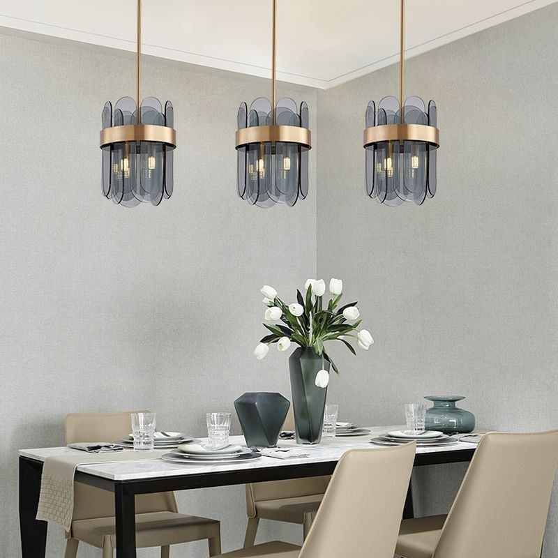 Lampada a sospensione moderna in vetro 4 luci 12 W