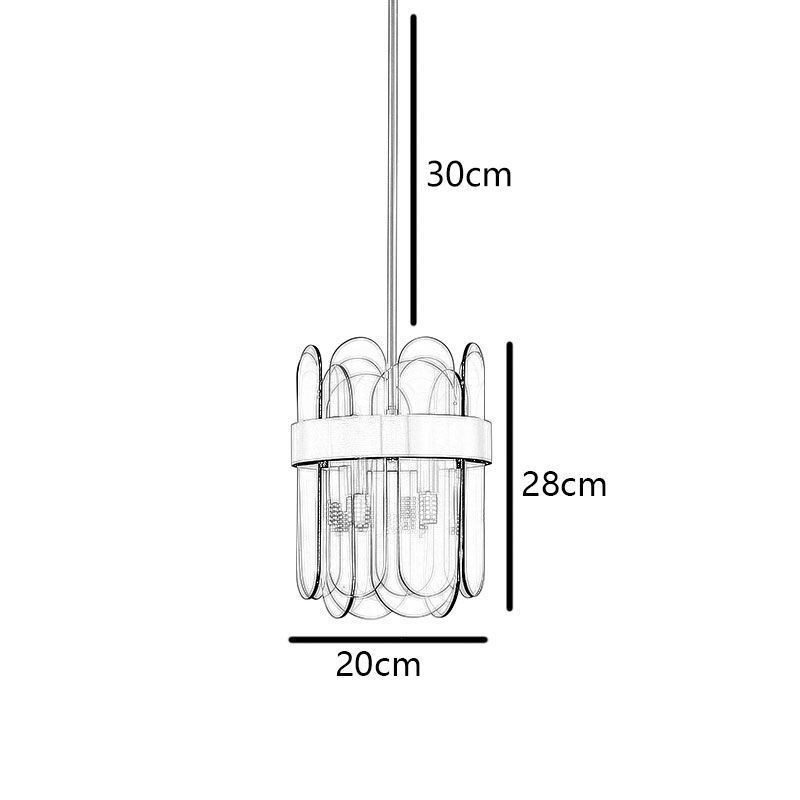 Lampada a sospensione moderna in vetro 4 luci 12 W