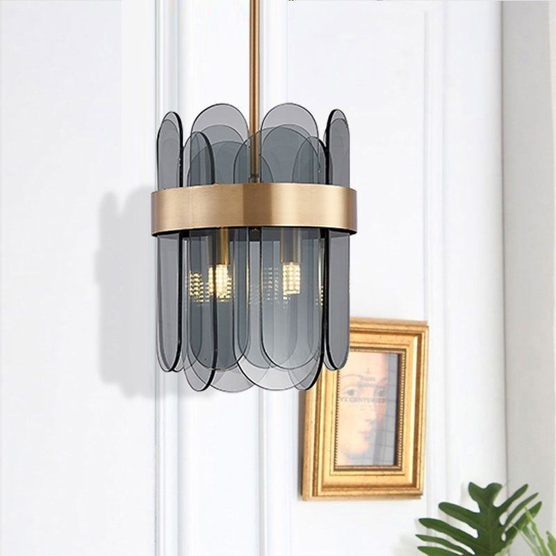 Lampada a sospensione moderna in vetro 4 luci 12 W