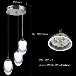 Lampadario a sospensione moderno classico country in vetro cromato