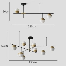 Lampadario a sospensione LED a sfera in vetro