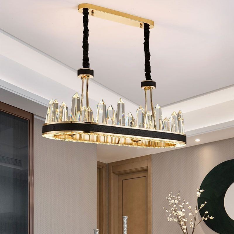 Lampada a sospensione in cristallo moderna, lampada da soffitto 70 W, 5600 lm