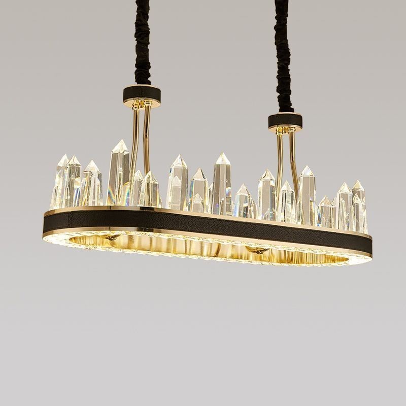 Lampada a sospensione in cristallo moderna, lampada da soffitto 70 W, 5600 lm