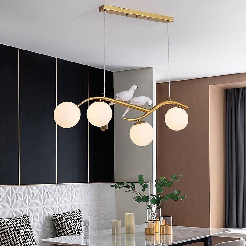 Lampada a sospensione minimalista a ramo 4 luci E26/E27 83x30 cm