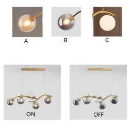 Lampada a sospensione minimalista a ramo 4 luci E26/E27 83x30 cm