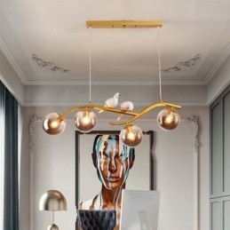 Lampada a sospensione minimalista a ramo 4 luci E26/E27 83x30 cm