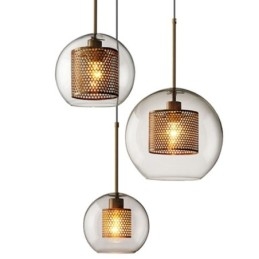Lampada a sospensione minimalista in vetro a 3 luci