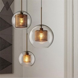 Lampada a sospensione minimalista in vetro a 3 luci