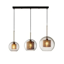 Lampada a sospensione minimalista in vetro a 3 luci