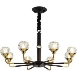 Lampadario moderno in cristallo con LED, 6/8/10/12 luci, catena 40 cm