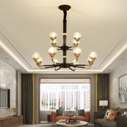 Lampadario moderno in cristallo con LED, 6/8/10/12 luci, catena 40 cm