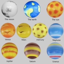 Lampada a sospensione Nordic Planet Design con pianeti del sistema solare