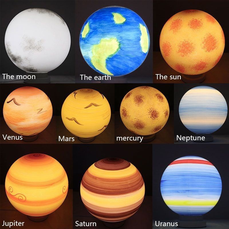 Lampada a sospensione Nordic Planet Design con pianeti del sistema solare