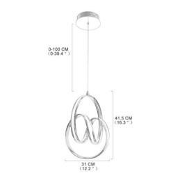 Lampada a sospensione LED moderna minimalista circolare 25W 31 × 41,5 cm