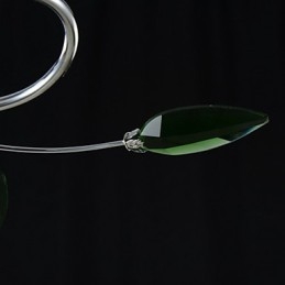 Lampadario country a 6 luci in alluminio e vetro cromato