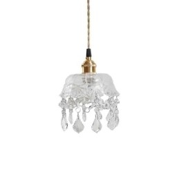 Lampada a sospensione mini in vetro, 1 luce, attacco E26/E27, 15 × 18 cm