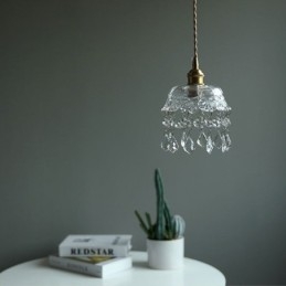 Lampada a sospensione mini in vetro, 1 luce, attacco E26/E27, 15 × 18 cm