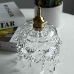 Lampada a sospensione mini in vetro, 1 luce, attacco E26/E27, 15 × 18 cm