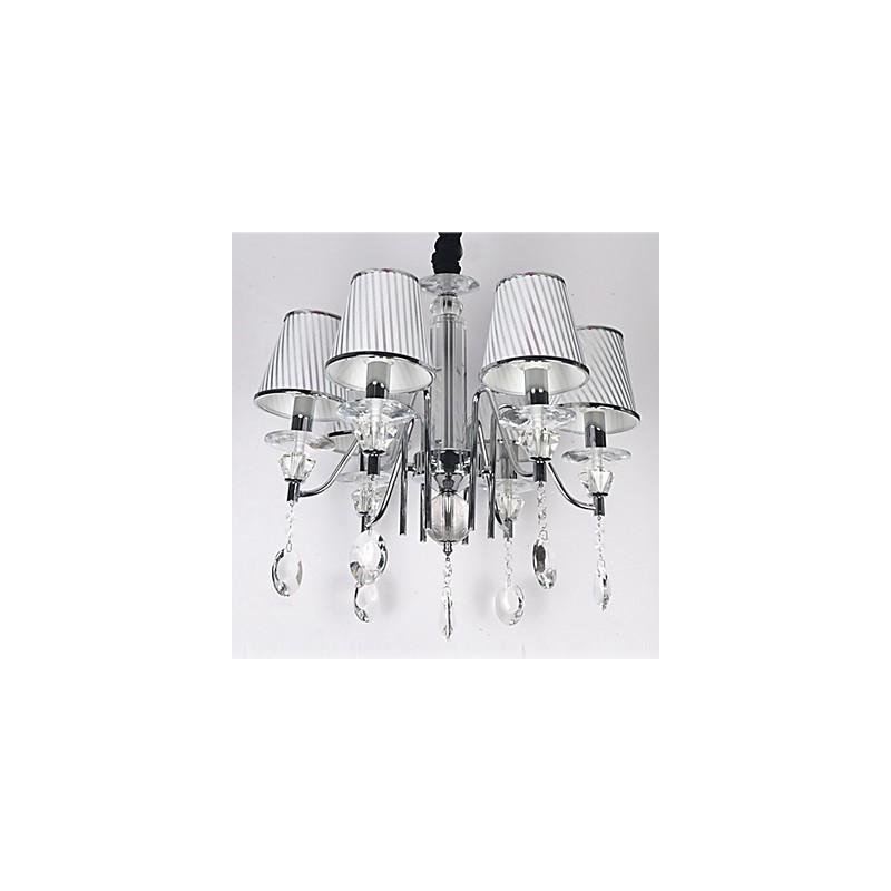 Lampadario contemporaneo in cristallo elettroplaccato argento