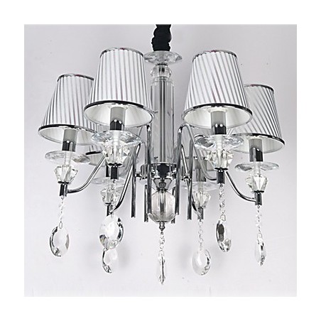 Lampadario contemporaneo in cristallo elettroplaccato argento