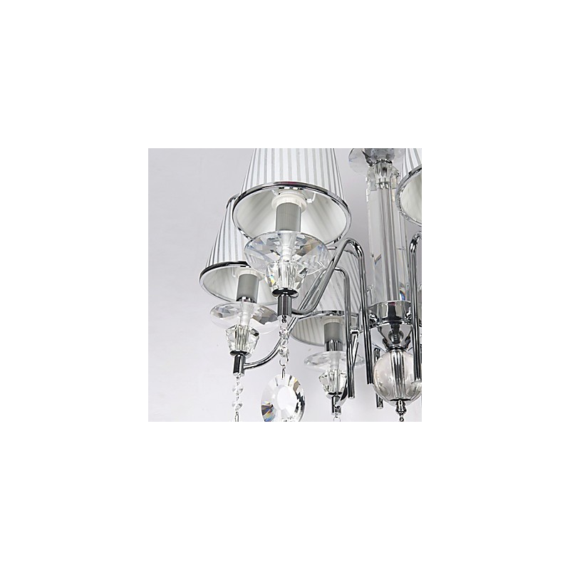 Lampadario contemporaneo in cristallo elettroplaccato argento
